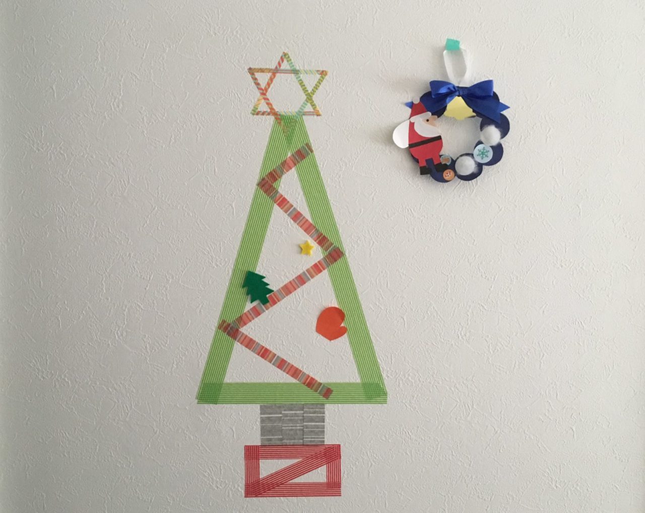 簡単 マスキングテープツリーと子どもの作品で クリスマス飾りを ぎゅってweb